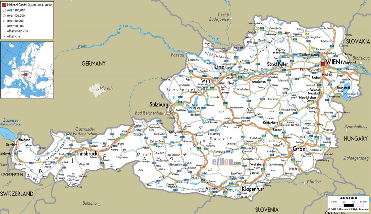 нарийвчилсан газрын зураг нь австри хот