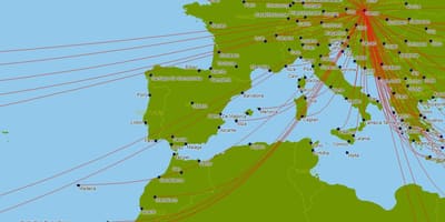 Австрийн агаарын тээврийн нислэгийн газрын зураг