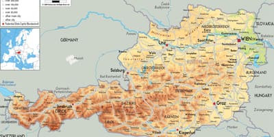 Австрийн уулс газрын зураг
