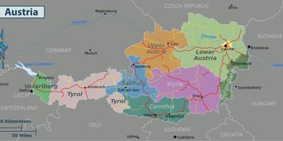 Австри газрууд газрын зураг